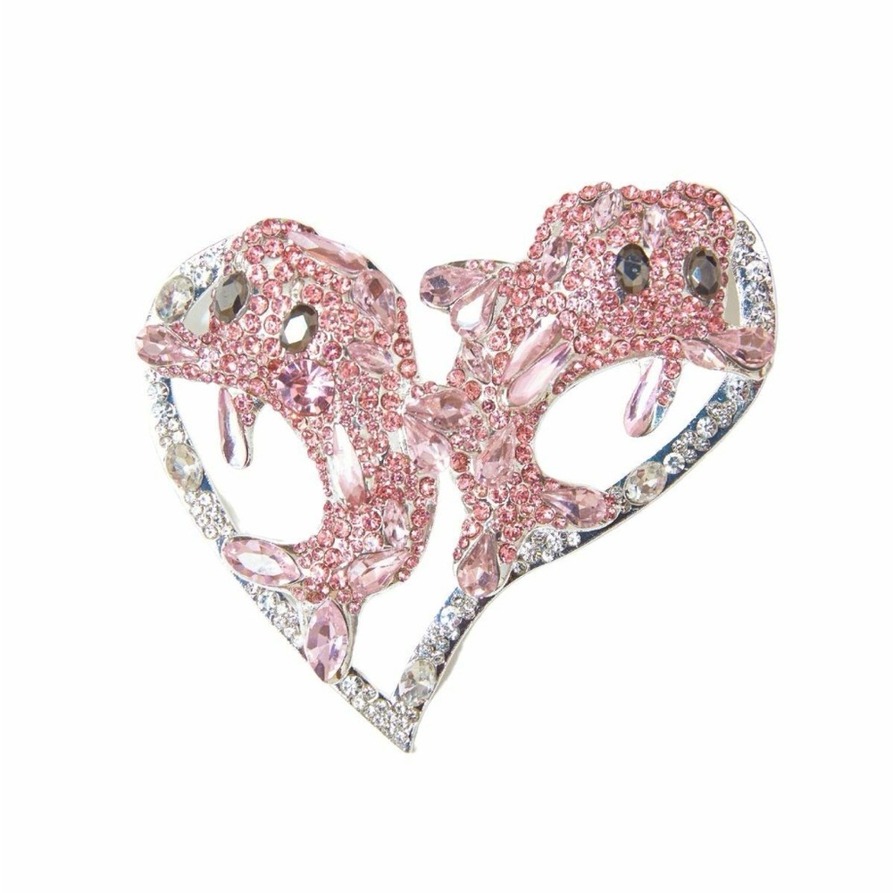 Collina Strada Dolphin Heart Pin